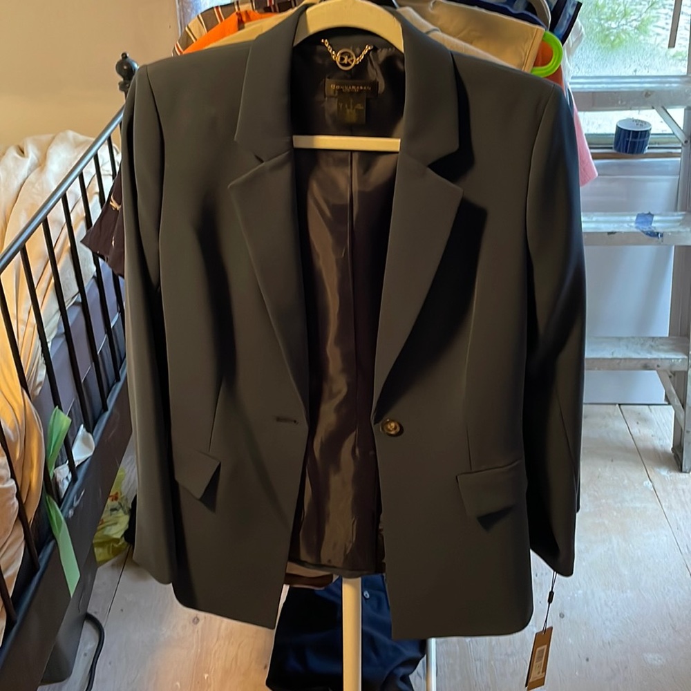 Donna Karan NY, grey-navy suit jacket. Never worn, tags on. Smoke free home.